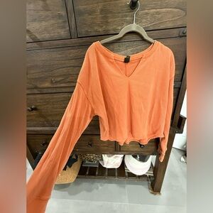 Wild Fable Vibrant Orange Long Sleeve Tee